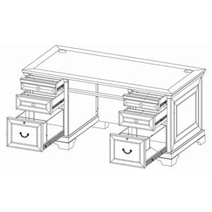 Aspenhome Richmond 403034421 66 Inch Double Pedestal Executive Desk